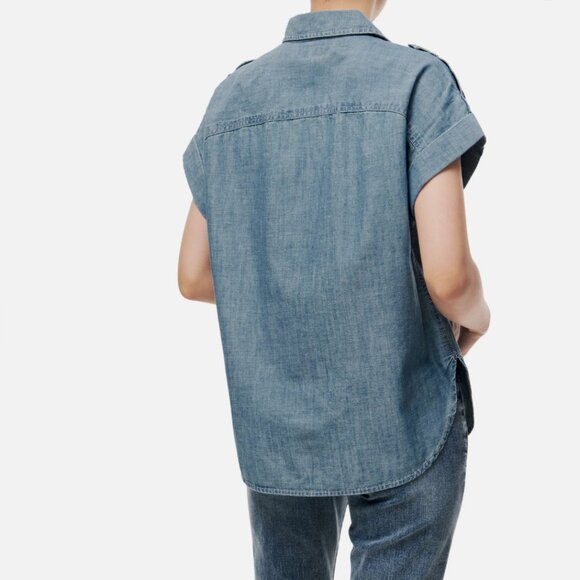 Ralph Lauren Denim Collared Button Down Blue Shirt Petite Small PS - Picture 3 of 9